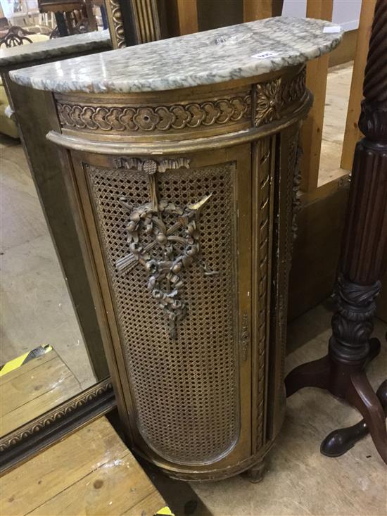 Gilt marble top side cabinet